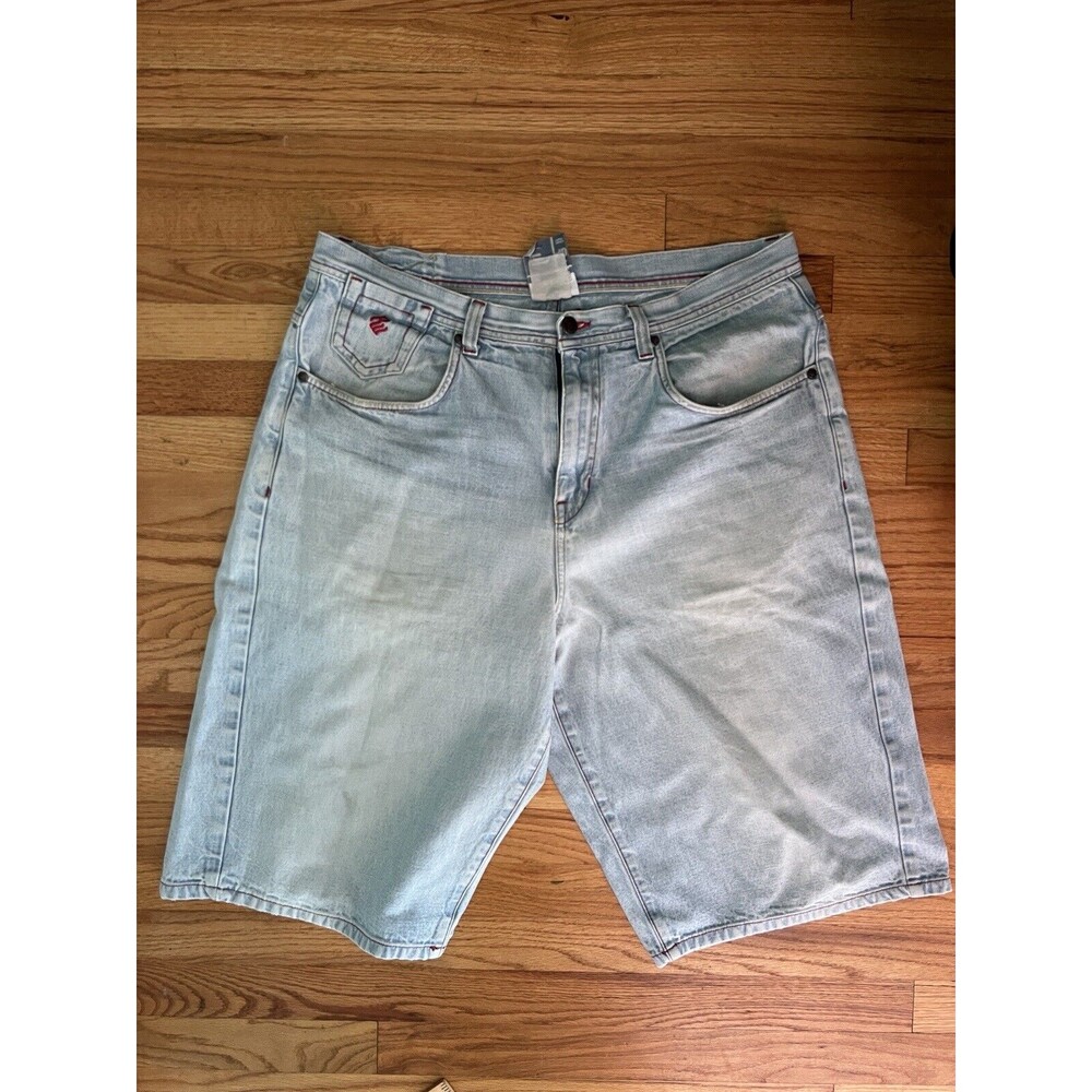 VINTAGE Rocawear Mens 40 Jean Shorts Blue Denim Baggy Urban Hip‎ Hop *